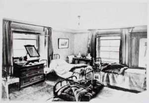 Bedroom at Grove House, All Stretton, c 1910 Shropshire Archives reference PH/A/13 neg B475 